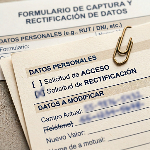Tarjeta con Imagen, título, texto y enlace: Imagen descripción: Acercamiento a un formulario impreso de solicitud de derechos ARCO, donde se aprecian las opciones de Acceso y Rectificación junto con espacios para datos personales, representando el trámite legal para que los ciudadanos consulten o corrijan su información bajo el resguardo de la Suprema Corte. Título: Ejerce tus Derechos ARCO. Texto: Ejerce tus derechos para conocer qué datos tiene la Corte de ti, corregir información, solicitar cancelaciones o negarte a su publicación.